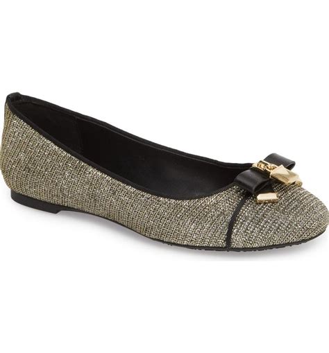 michael kors alice ballet flats gold|More.